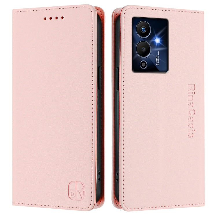 For Infinix Note 12 Pro 5G RC01 Dual-Folded Magnetic Suction RFID Leather Phone Case