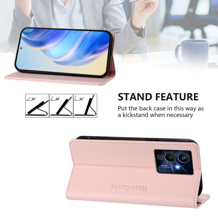 For Infinix Note 12 Pro 5G RC01 Dual-Folded Magnetic Suction RFID Leather Phone Case