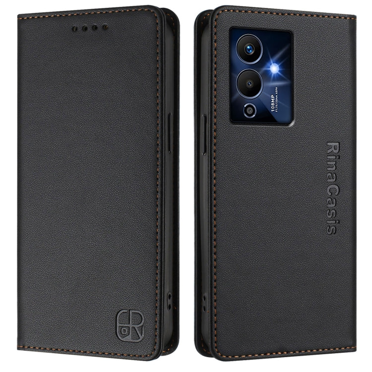For Infinix Note 12 Pro 5G RC01 Dual-Folded Magnetic Suction RFID Leather Phone Case