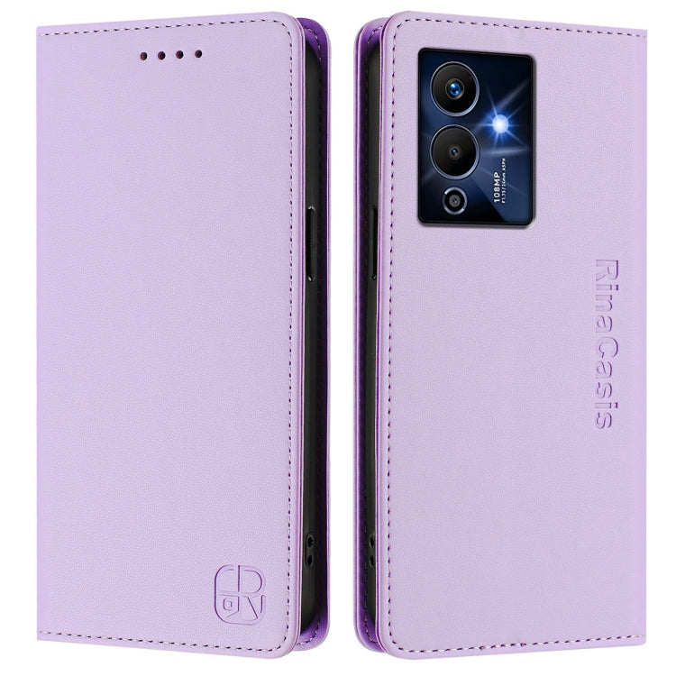 For Infinix Note 12 Pro 5G RC01 Dual-Folded Magnetic Suction RFID Leather Phone Case