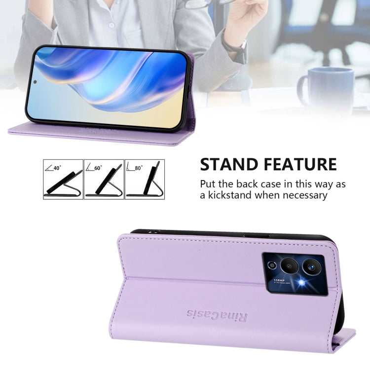For Infinix Note 12 Pro 5G RC01 Dual-Folded Magnetic Suction RFID Leather Phone Case