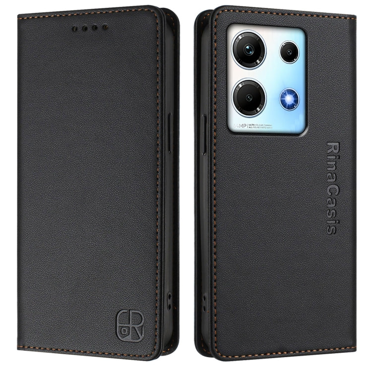 For Infinix Note 30 4G / 5G RC01 Dual-Folded Magnetic Suction RFID Leather Phone Case