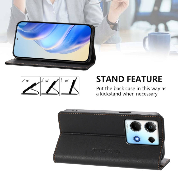 For Infinix Note 30 4G / 5G RC01 Dual-Folded Magnetic Suction RFID Leather Phone Case