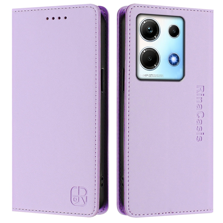 For Infinix Note 30 4G / 5G RC01 Dual-Folded Magnetic Suction RFID Leather Phone Case