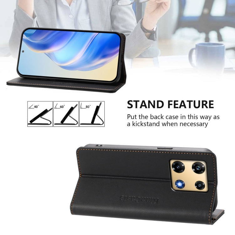 For Infinix Note 30 Pro 4G RC01 Dual-Folded Magnetic Suction RFID Leather Phone Case