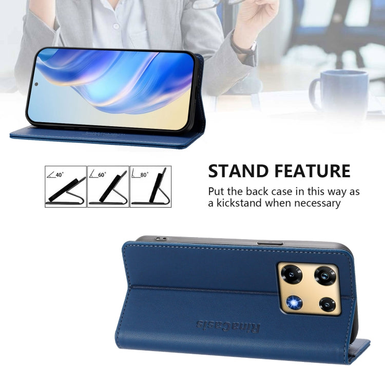 For Infinix Note 30 Pro 4G RC01 Dual-Folded Magnetic Suction RFID Leather Phone Case