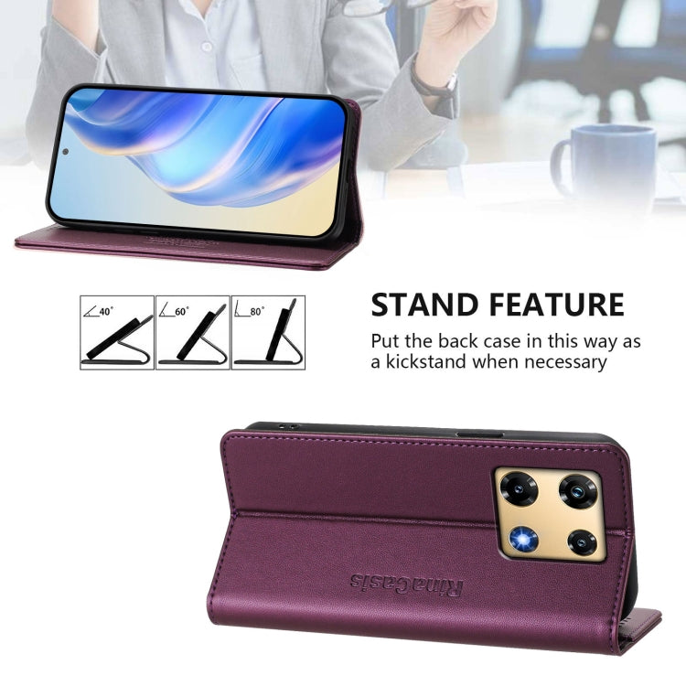 For Infinix Note 30 Pro 4G RC01 Dual-Folded Magnetic Suction RFID Leather Phone Case