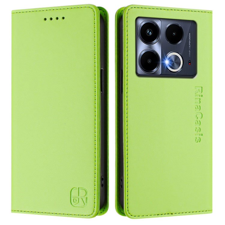 For Infinix Note 40 4G RC01 Dual-Folded Magnetic Suction RFID Leather Phone Case