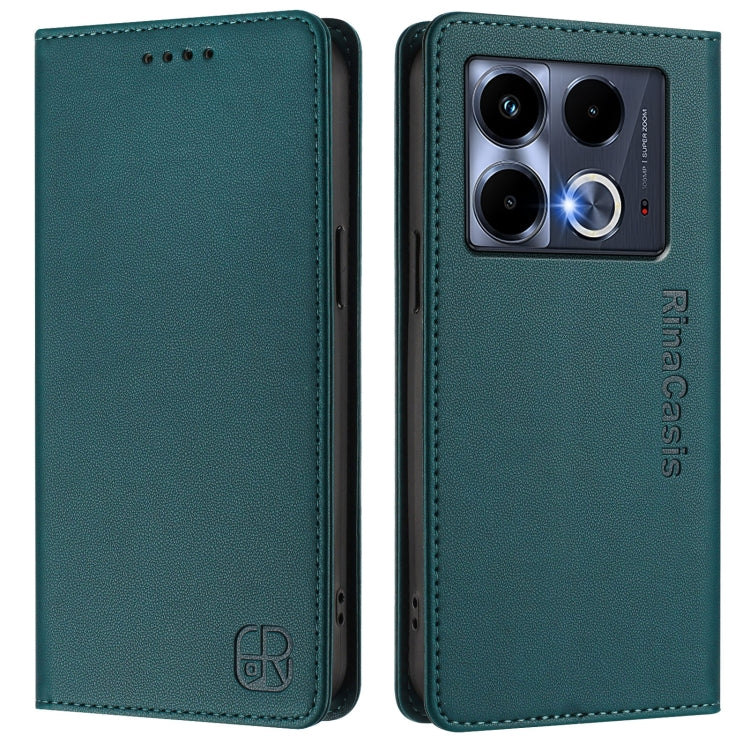 For Infinix Note 40 4G RC01 Dual-Folded Magnetic Suction RFID Leather Phone Case