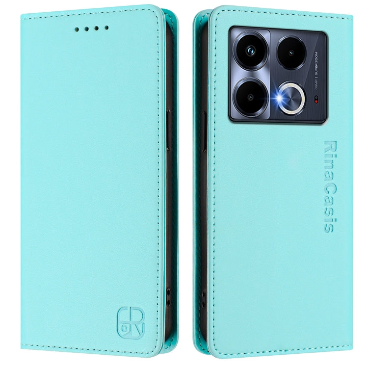 For Infinix Note 40 5G RC01 Dual-Folded Magnetic Suction RFID Leather Phone Case