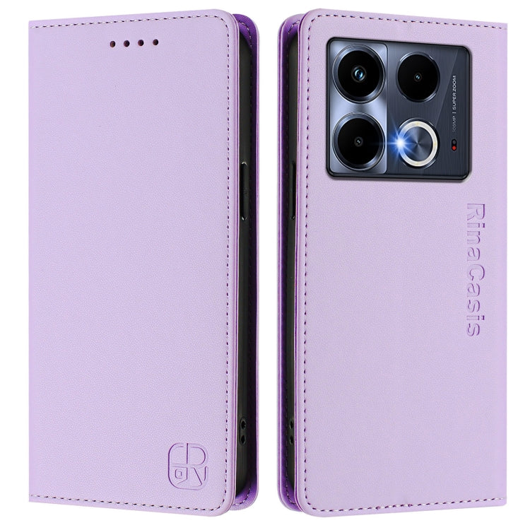 For Infinix Note 40 5G RC01 Dual-Folded Magnetic Suction RFID Leather Phone Case