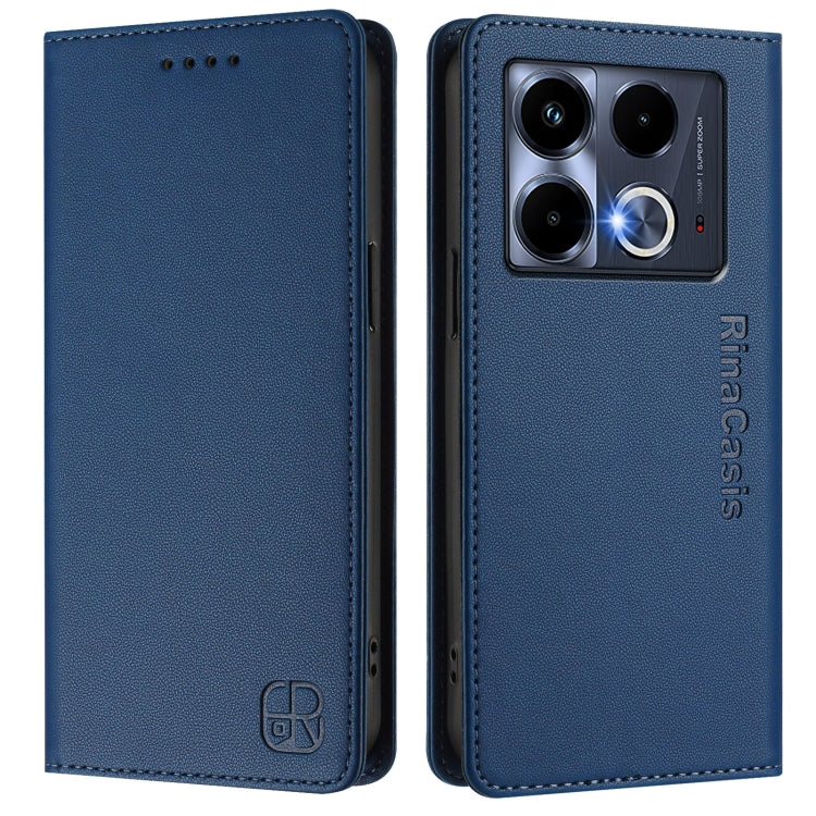 For Infinix Note 40 5G RC01 Dual-Folded Magnetic Suction RFID Leather Phone Case