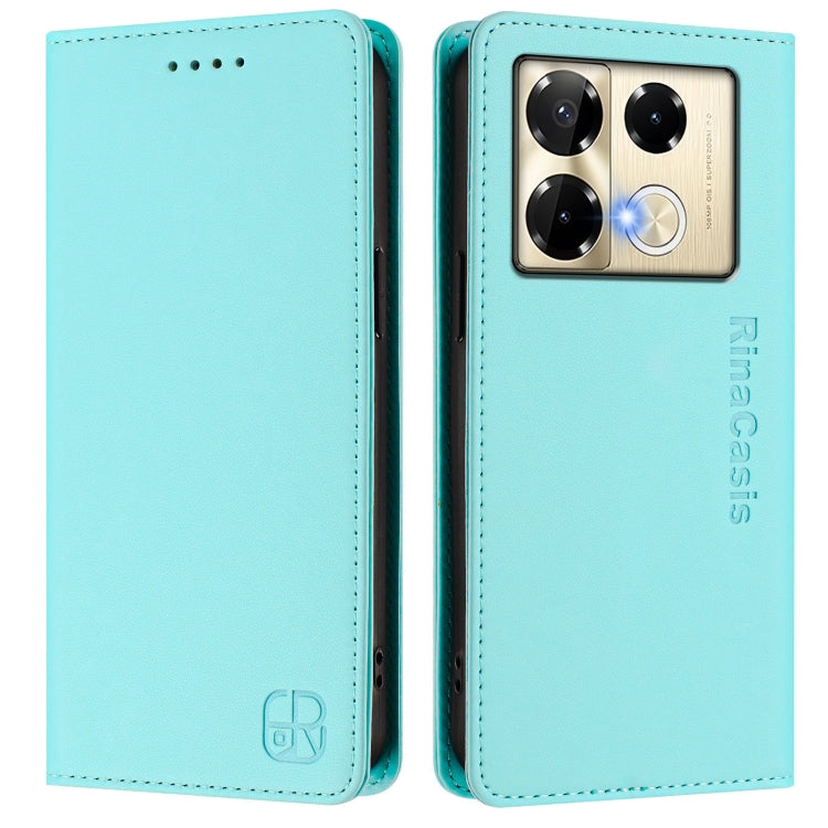 For Infinix Note 40 Pro 4G / 5G RC01 Dual-Folded Magnetic Suction RFID Leather Phone Case