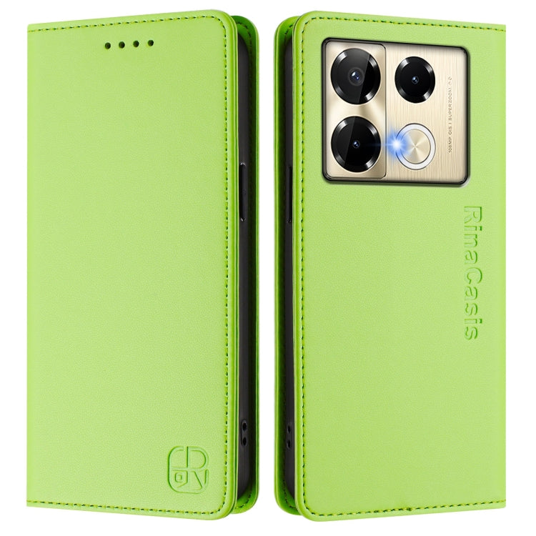 For Infinix Note 40 Pro 4G / 5G RC01 Dual-Folded Magnetic Suction RFID Leather Phone Case
