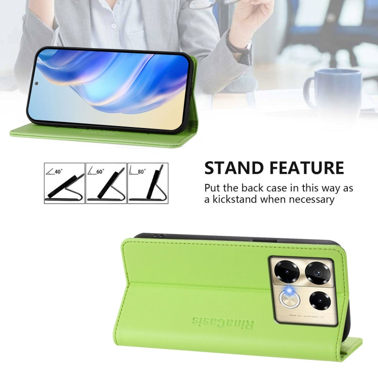 For Infinix Note 40 Pro 4G / 5G RC01 Dual-Folded Magnetic Suction RFID Leather Phone Case