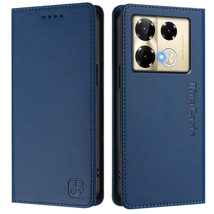 For Infinix Note 40 Pro 4G / 5G RC01 Dual-Folded Magnetic Suction RFID Leather Phone Case