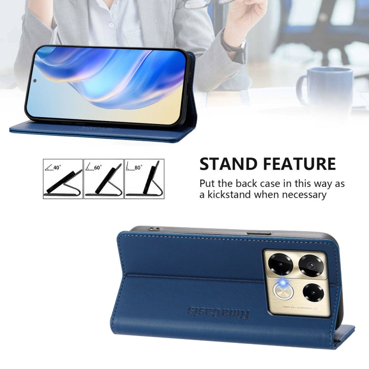 For Infinix Note 40 Pro 4G / 5G RC01 Dual-Folded Magnetic Suction RFID Leather Phone Case