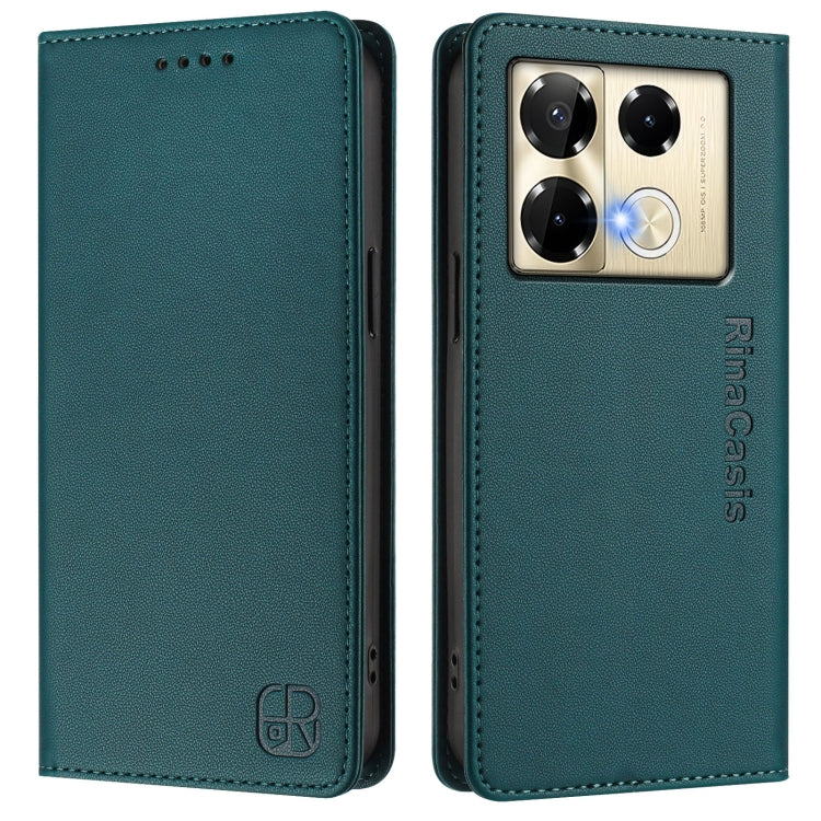 For Infinix Note 40 Pro 4G / 5G RC01 Dual-Folded Magnetic Suction RFID Leather Phone Case