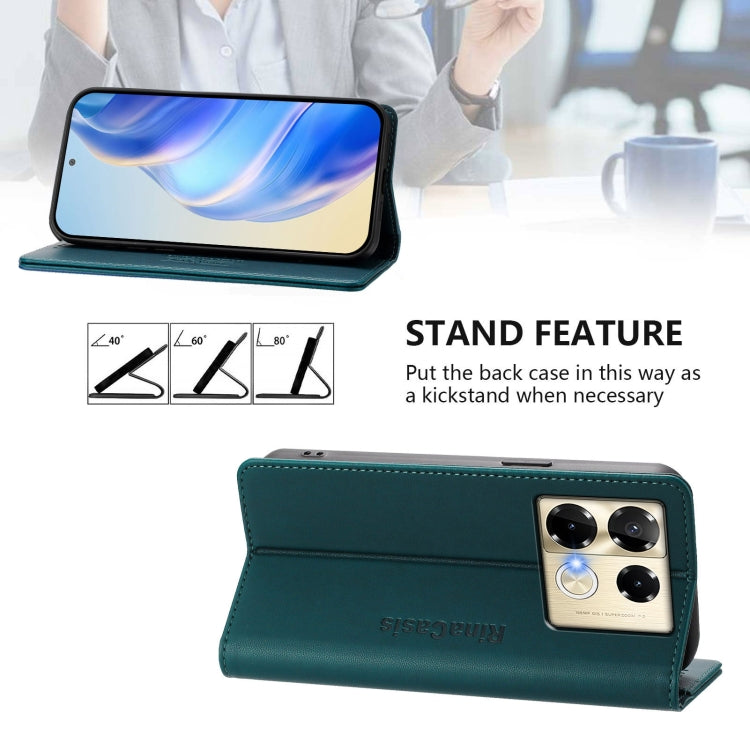 For Infinix Note 40 Pro 4G / 5G RC01 Dual-Folded Magnetic Suction RFID Leather Phone Case