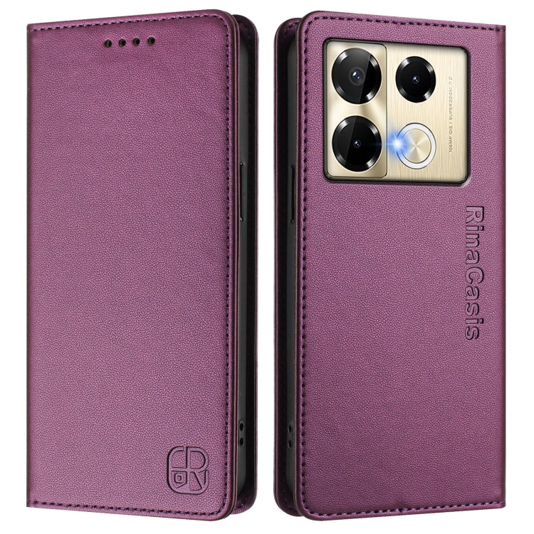 For Infinix Note 40 Pro 4G / 5G RC01 Dual-Folded Magnetic Suction RFID Leather Phone Case