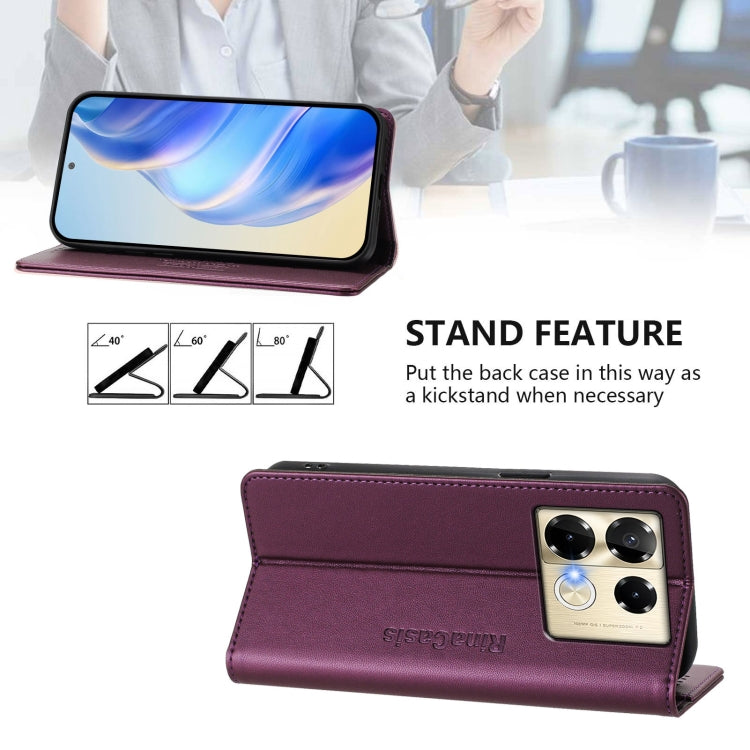 For Infinix Note 40 Pro 4G / 5G RC01 Dual-Folded Magnetic Suction RFID Leather Phone Case