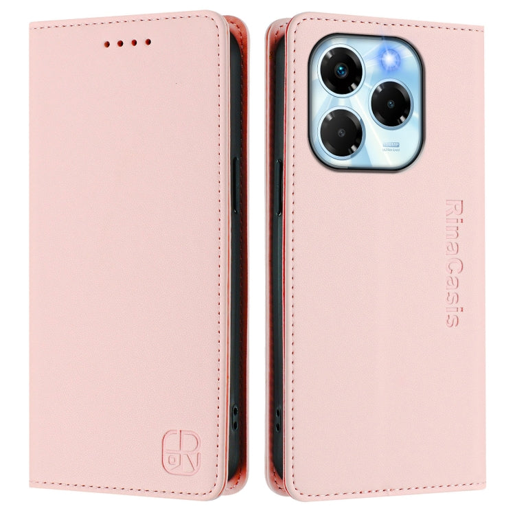 For Infinix Note 40X 5G RC01 Dual-Folded Magnetic Suction RFID Leather Phone Case