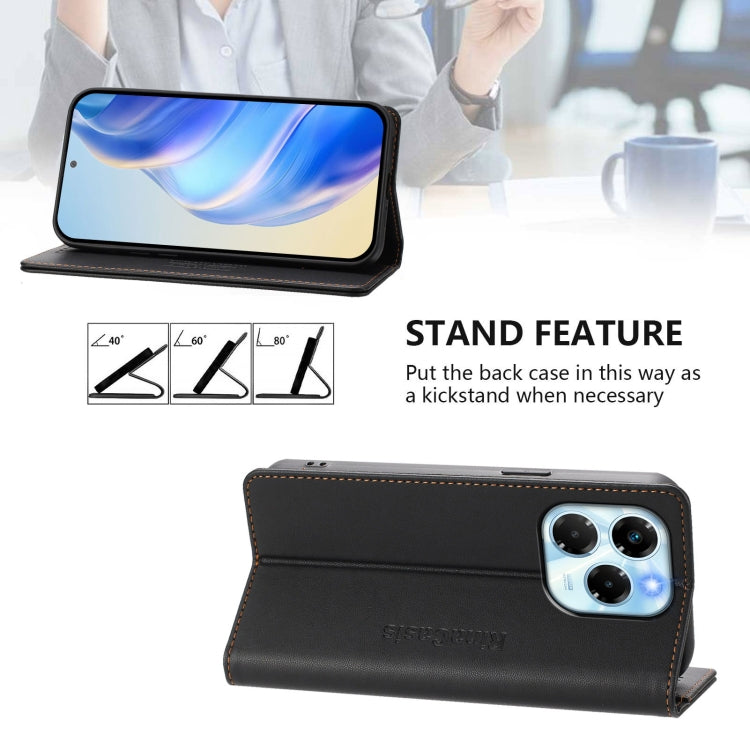 For Infinix Note 40X 5G RC01 Dual-Folded Magnetic Suction RFID Leather Phone Case