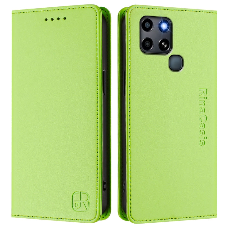 For Infinix Smart 6 / 6 Plus / 6 HD RC01 Dual-Folded Magnetic Suction RFID Leather Phone Case