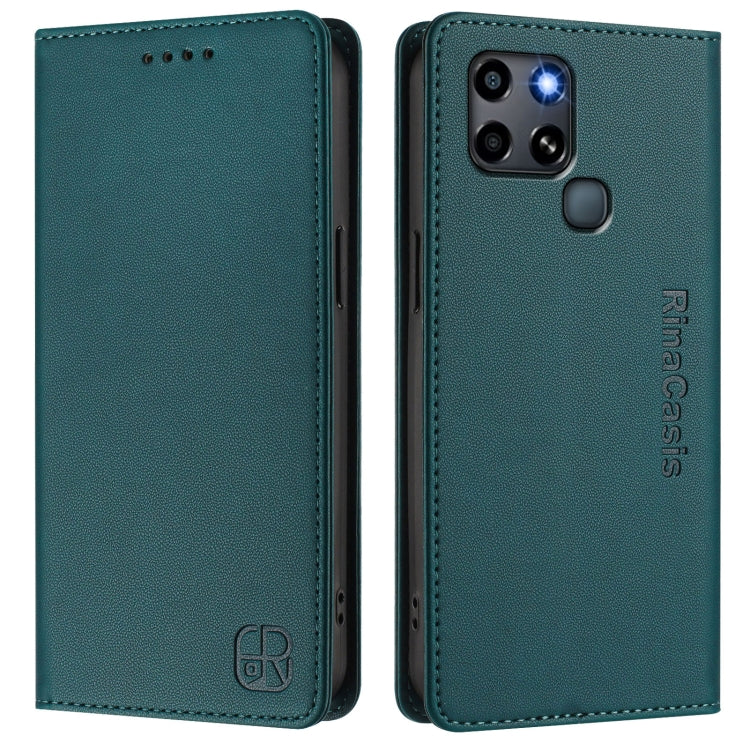 For Infinix Smart 6 / 6 Plus / 6 HD RC01 Dual-Folded Magnetic Suction RFID Leather Phone Case