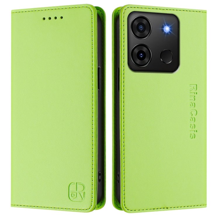 For Infinix Smart 7 India / 7 Plus RC01 Dual-Folded Magnetic Suction RFID Leather Phone Case