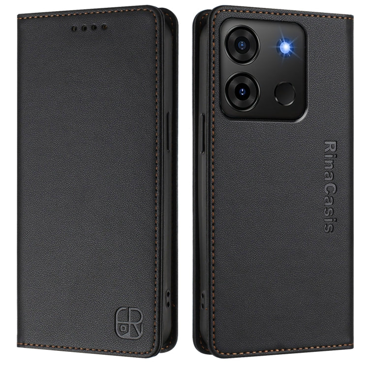 For Infinix Smart 7 India / 7 Plus RC01 Dual-Folded Magnetic Suction RFID Leather Phone Case