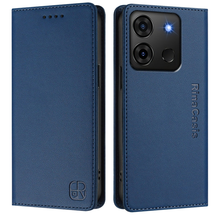 For Infinix Smart 7 India / 7 Plus RC01 Dual-Folded Magnetic Suction RFID Leather Phone Case