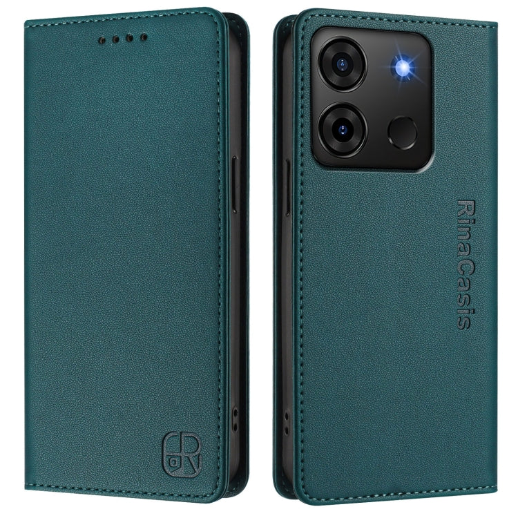For Infinix Smart 7 India / 7 Plus RC01 Dual-Folded Magnetic Suction RFID Leather Phone Case
