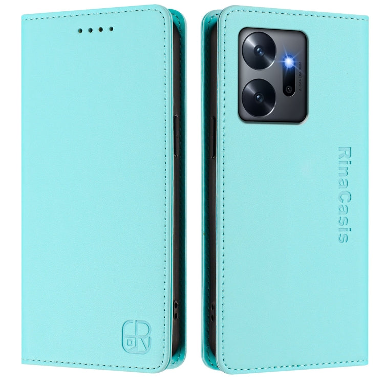 For Infinix Zero 20 RC01 Dual-Folded Magnetic Suction RFID Leather Phone Case