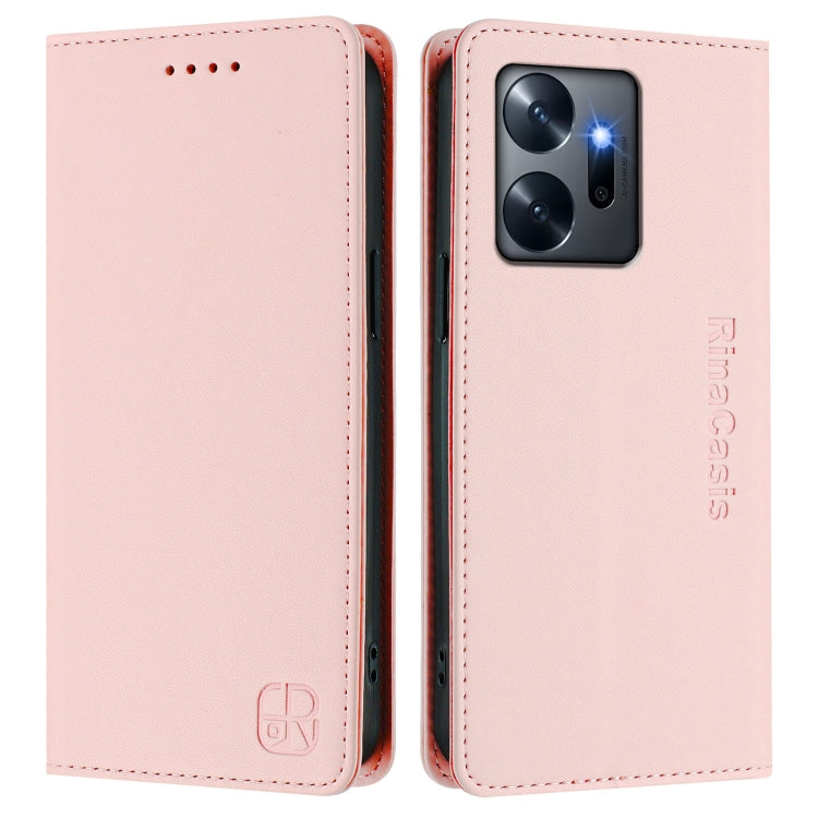 For Infinix Zero 20 RC01 Dual-Folded Magnetic Suction RFID Leather Phone Case