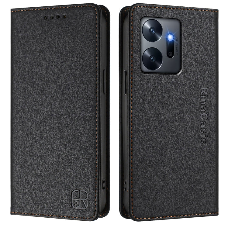 For Infinix Zero 20 RC01 Dual-Folded Magnetic Suction RFID Leather Phone Case