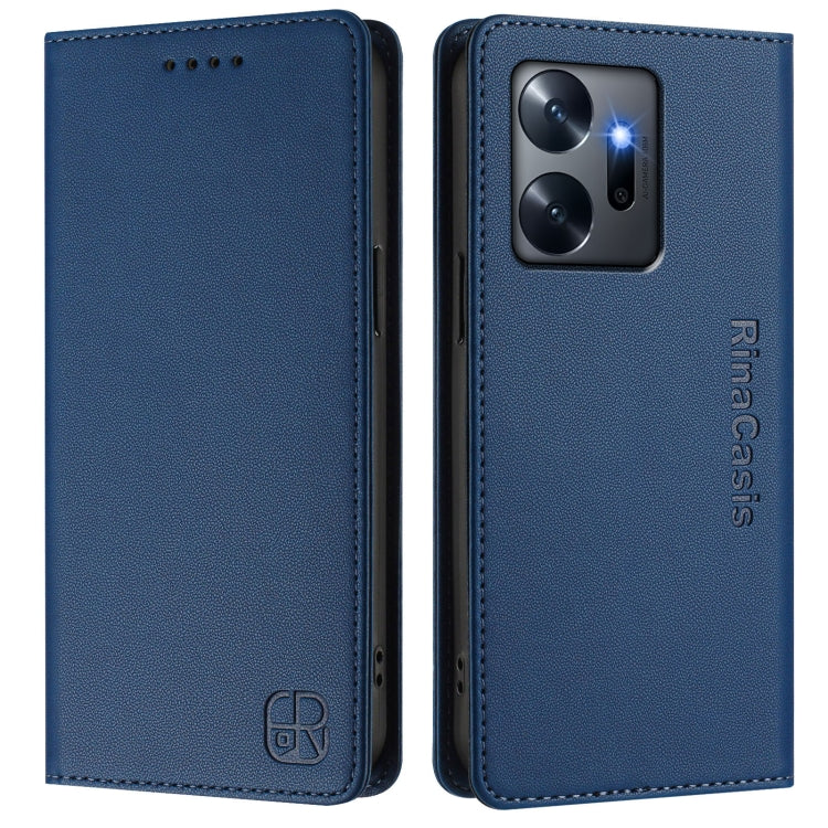 For Infinix Zero 20 RC01 Dual-Folded Magnetic Suction RFID Leather Phone Case