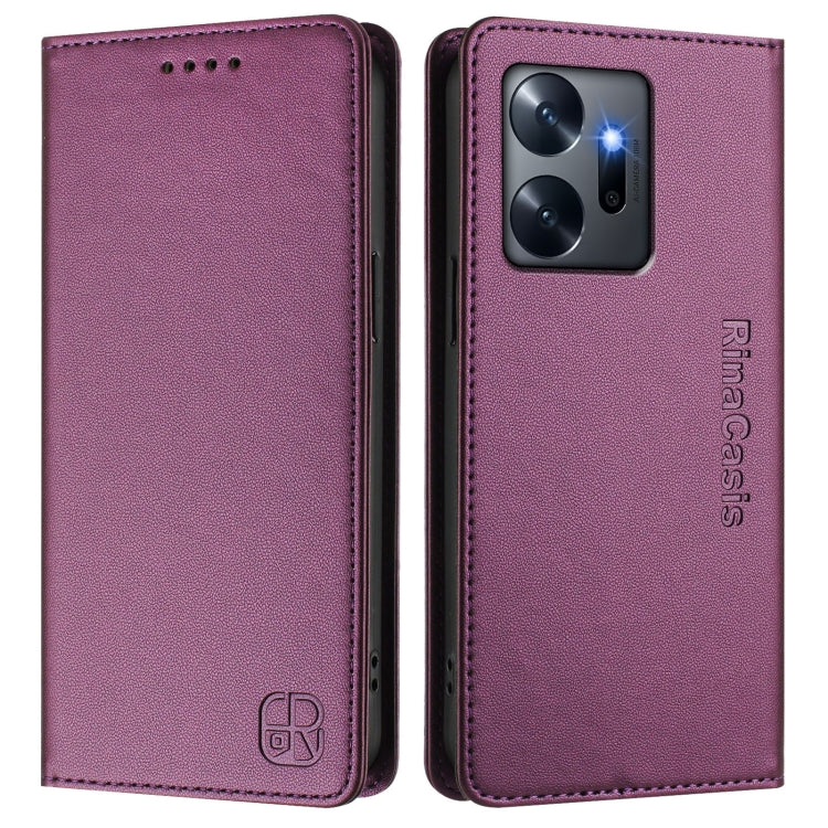 For Infinix Zero 20 RC01 Dual-Folded Magnetic Suction RFID Leather Phone Case