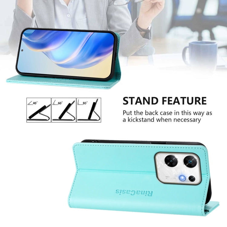 For Infinix Zero 30 4G RC01 Dual-Folded Magnetic Suction RFID Leather Phone Case