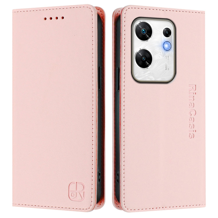 For Infinix Zero 30 4G RC01 Dual-Folded Magnetic Suction RFID Leather Phone Case