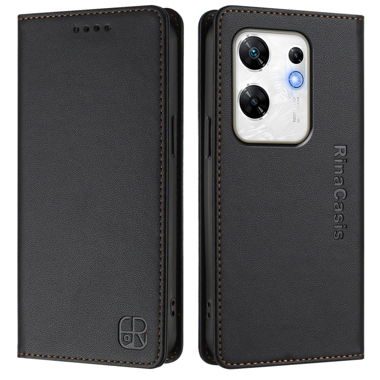 For Infinix Zero 30 4G RC01 Dual-Folded Magnetic Suction RFID Leather Phone Case
