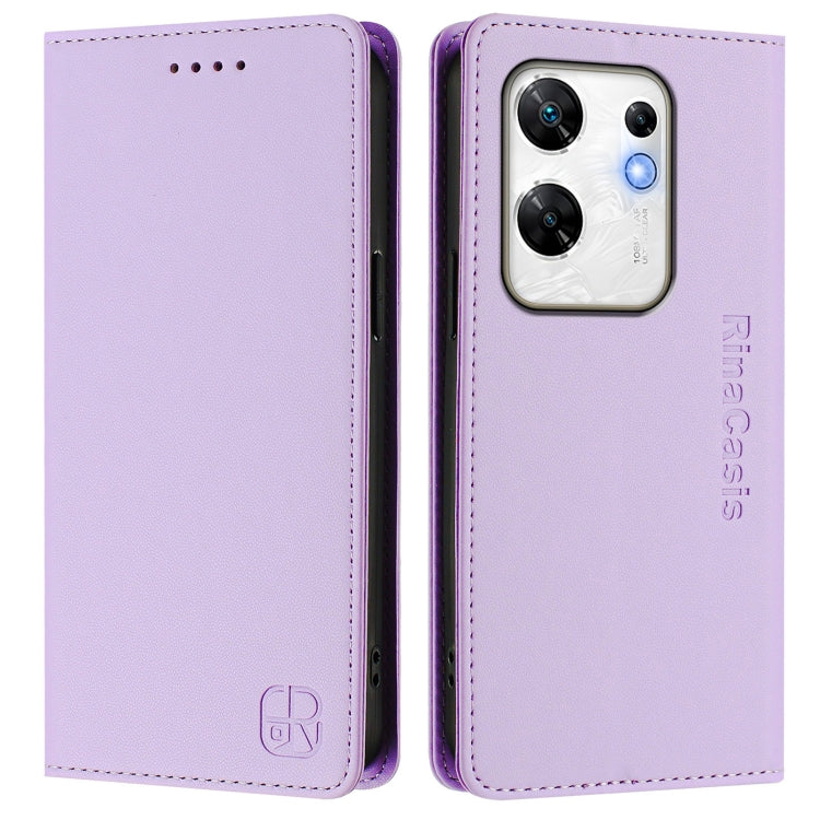 For Infinix Zero 30 4G RC01 Dual-Folded Magnetic Suction RFID Leather Phone Case