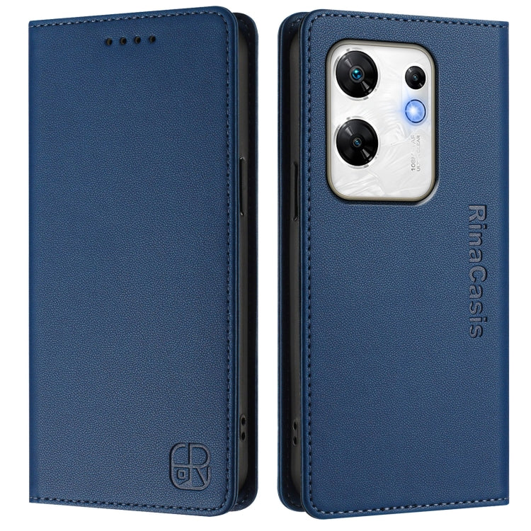 For Infinix Zero 30 4G RC01 Dual-Folded Magnetic Suction RFID Leather Phone Case