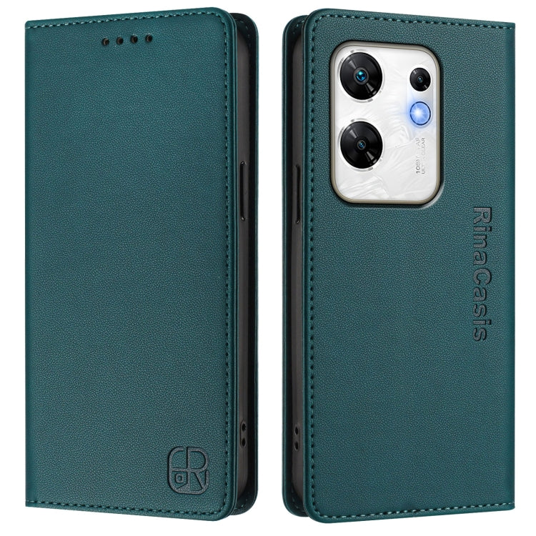 For Infinix Zero 30 4G RC01 Dual-Folded Magnetic Suction RFID Leather Phone Case