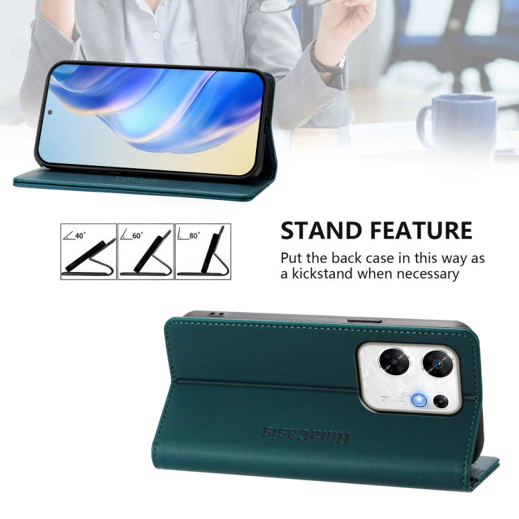 For Infinix Zero 30 4G RC01 Dual-Folded Magnetic Suction RFID Leather Phone Case