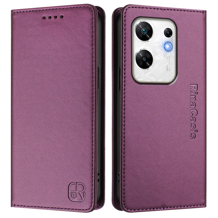 For Infinix Zero 30 4G RC01 Dual-Folded Magnetic Suction RFID Leather Phone Case