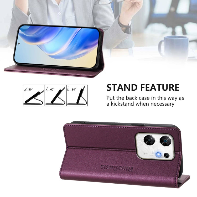 For Infinix Zero 30 4G RC01 Dual-Folded Magnetic Suction RFID Leather Phone Case