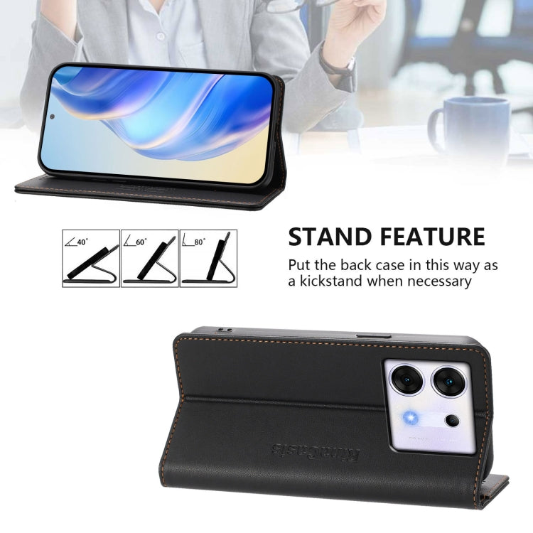 For Infinix Zero 30 5G RC01 Dual-Folded Magnetic Suction RFID Leather Phone Case