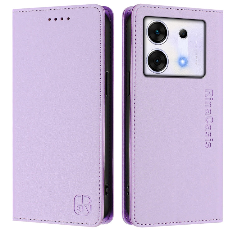 For Infinix Zero 30 5G RC01 Dual-Folded Magnetic Suction RFID Leather Phone Case
