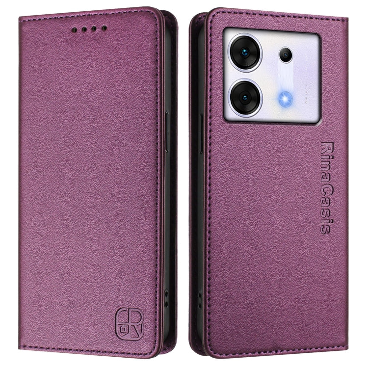For Infinix Zero 30 5G RC01 Dual-Folded Magnetic Suction RFID Leather Phone Case